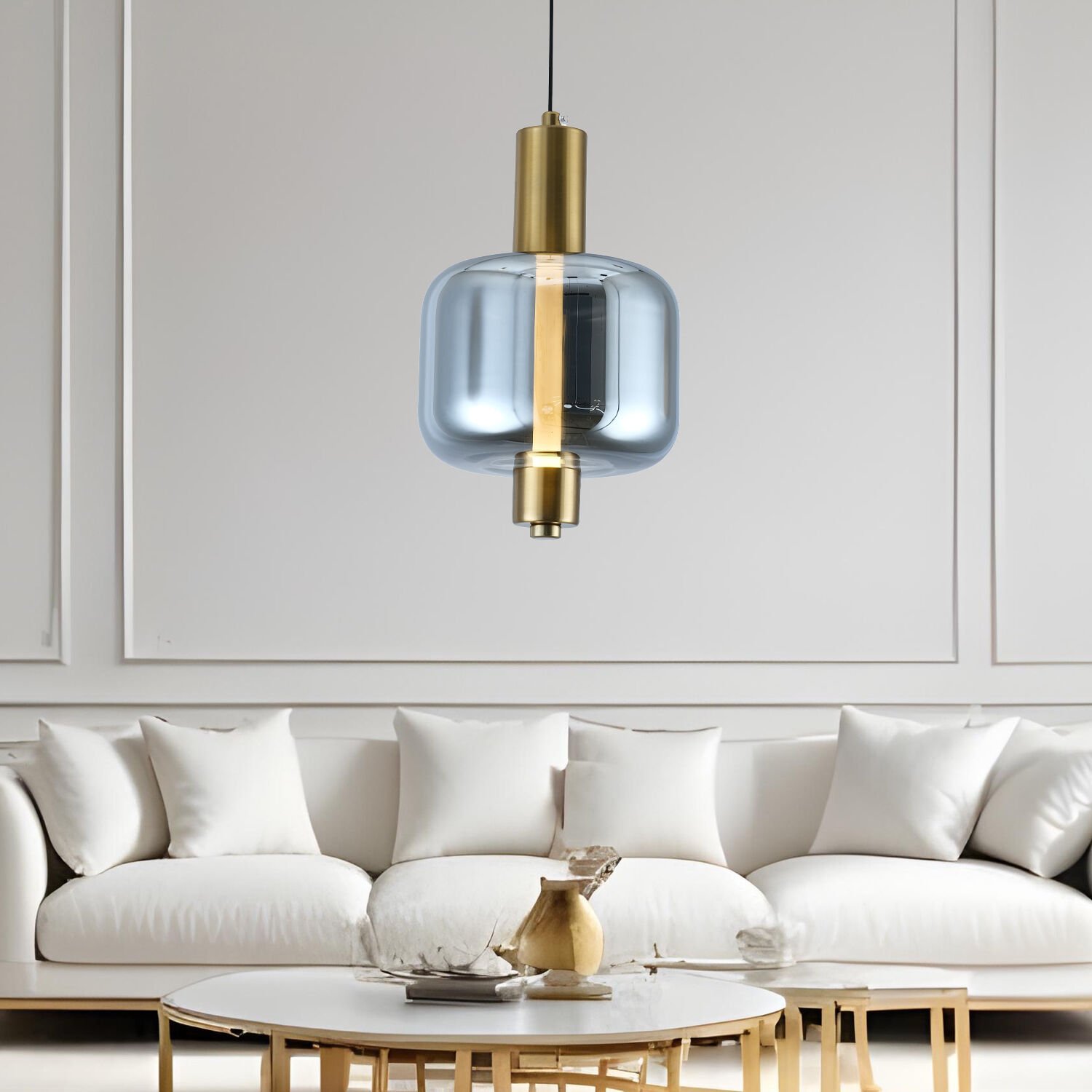 Mary 4 Watt Tekli Füme Camlı 4 Watt Modern Salon Led Sarkıt Avize