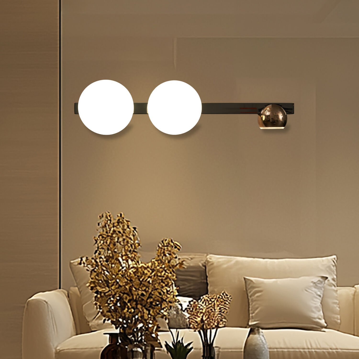 Dilay 3'lü Siyah Gold 20 Watt Modern, Yatak Başı, Salon Led Aplik