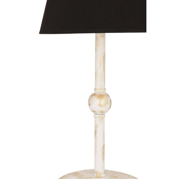 Semira Siyah Şapkalı Beyaz Masa Lambası Salon-Yatak Odası Modern Retro Abajur
