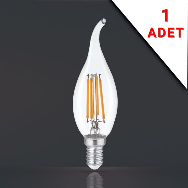 KIVRIK UÇLU FİLAMANLI E14 RUSTİK AMPUL 6 WATT 3000K GÜN IŞIĞI T35