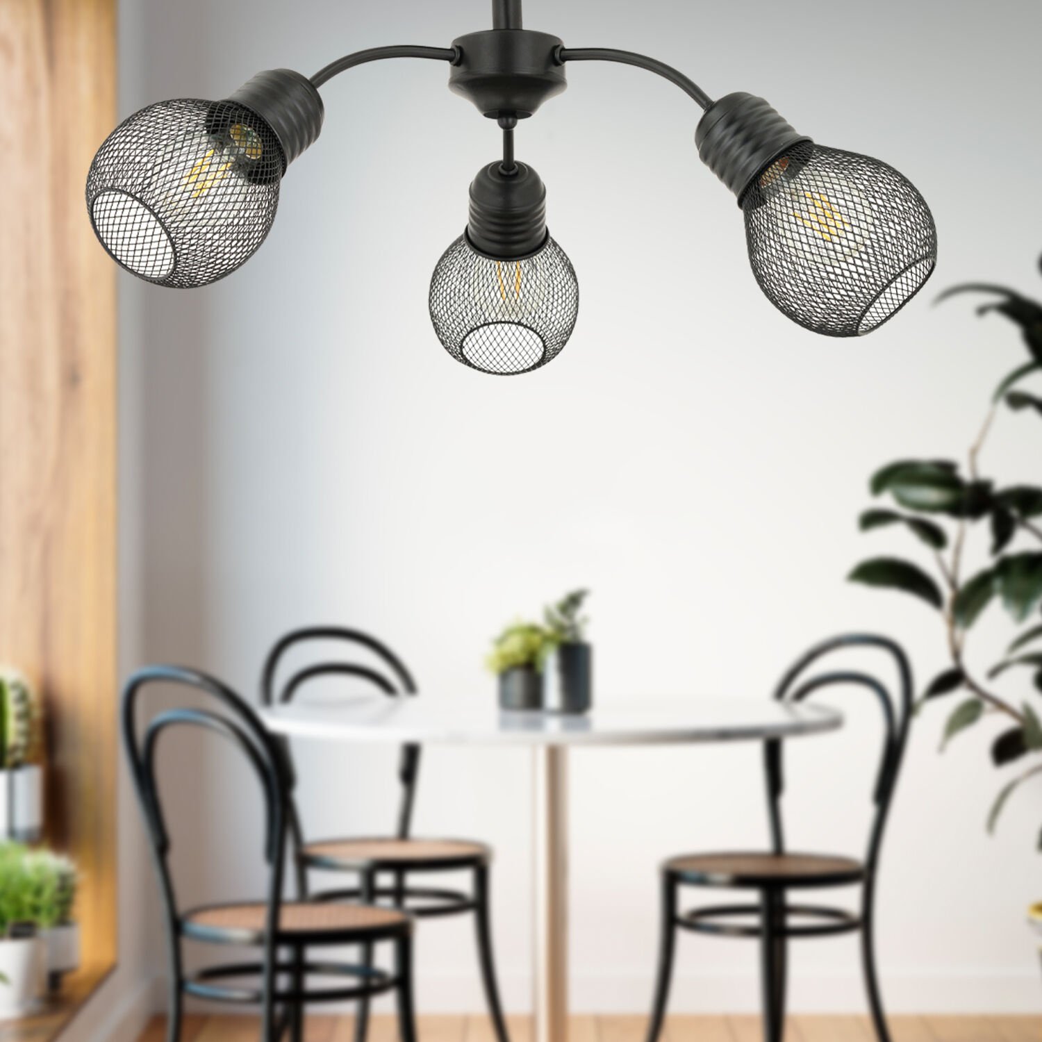 Elva 3 Lü Siyah Modern Genç Odası Mutfak Oturma Odası Retro Salon Avize