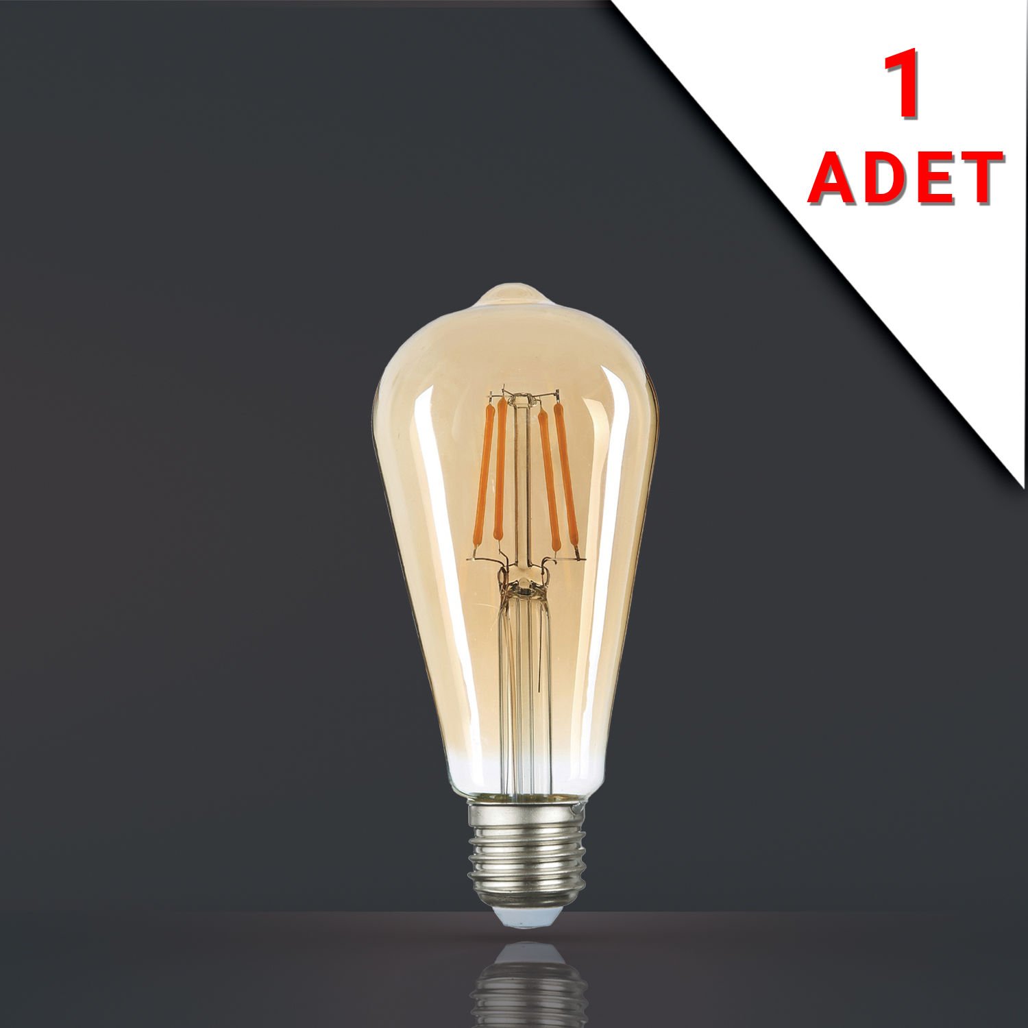 LED FİLAMANLI E27 RUSTİK AMPUL 6 WATT 2500K GÜN IŞIĞI ST64