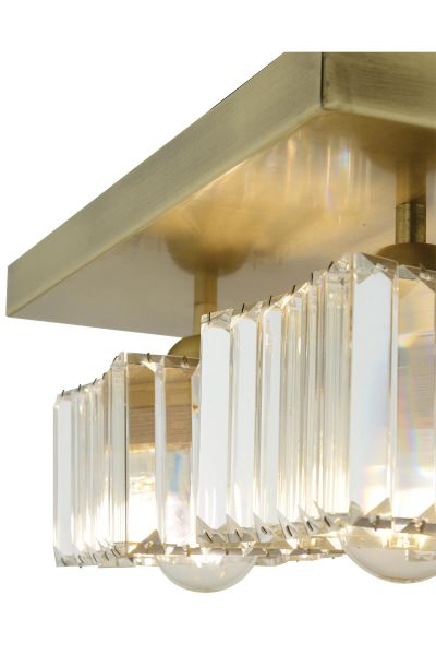 Rivia 4 Lü Eskitme Plafonyer Kristalli Taşlı Modern Tasarım Kristal Salon Avize