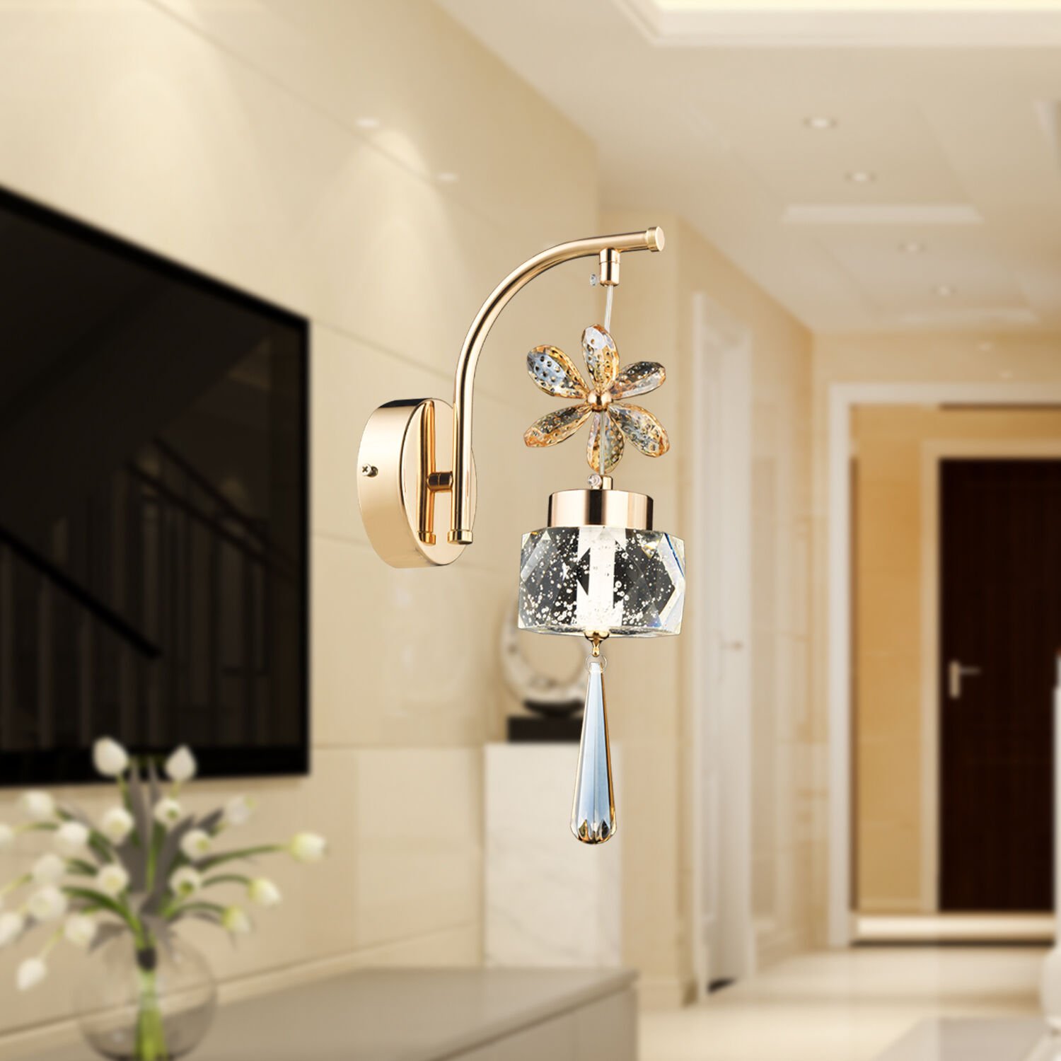 Amaris Modern 3 Renkli 5 Watt Gold Tasarım Led Duvar Aplik Salon Koridor Yataş Başı Ledli Salon Aplik