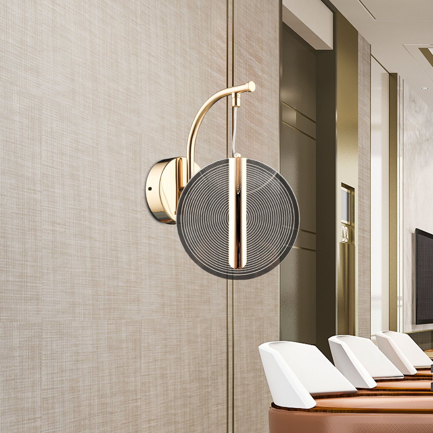Dustin Modern Gold Tasarım Salon Koridor Ledli Salon Aplik
