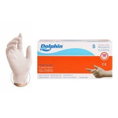 Dolphin Beyaz Lateks Eldiven Pudrasız (S) 100'lü Paket