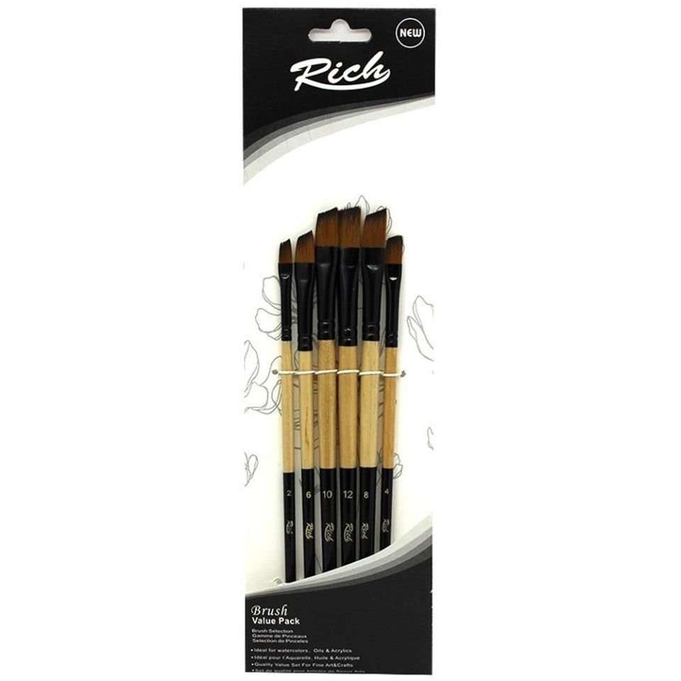 Rich Fırça Yeni Seri 04 Yan Kesik 6 Lı Set 11219
