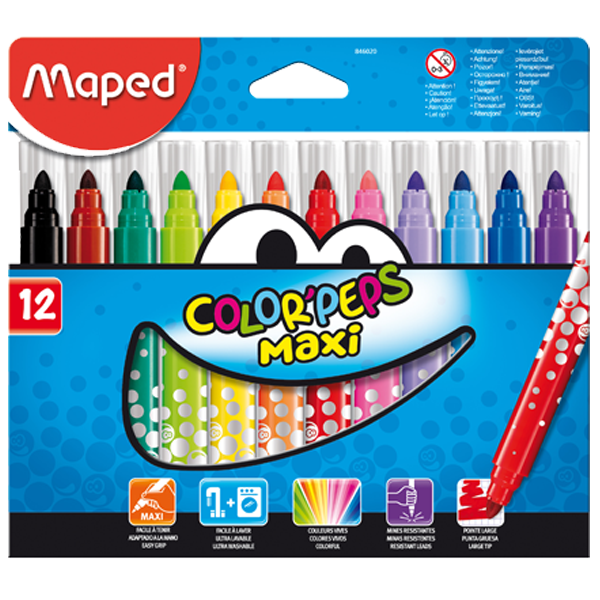 Maped Keçeli Boya Kalemi Maxi 12 Renk 846020