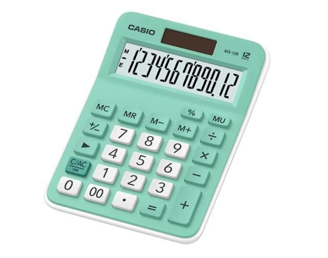 Casio MX-12B-GN Açık Yeşil 12 Hane Masa Üstü Hesap Makinesi