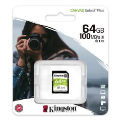 Kingston SDS2-64GB 64GB SDXC Canvas Select Plus 100R C10 UHS-I U1 V10 Hafıza Kartı