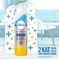 Febreze Platinum Hava Ferahlatıcı Sprey Oda Kokusu Anti-Tobacco Sigara Kokusu Önleyici 300 ml