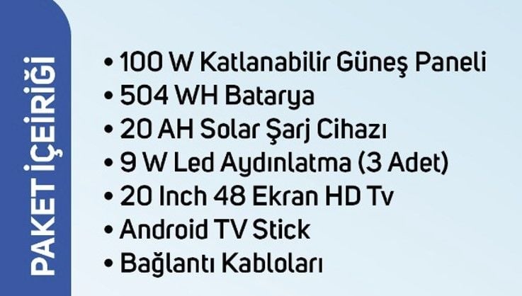 TV + Aydınlatma Solar Güç Kutusu Paketi