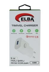 Elba Elb09 5W 2.1A Hızlı Şarj Akıllı Koruma Usb EV Şarj Kafa