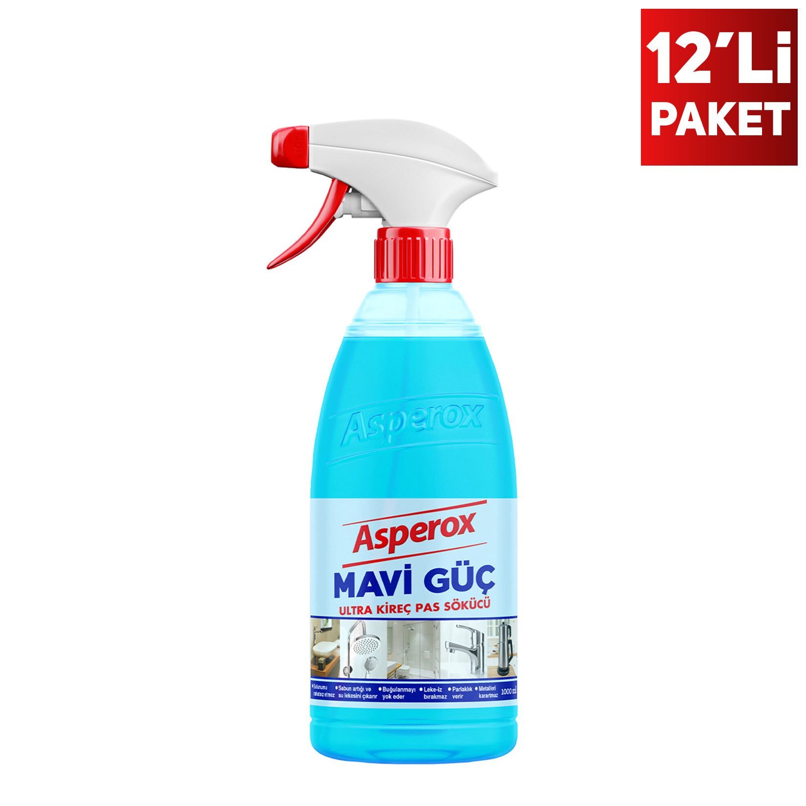 Asperox Mavi Güç Sprey 1 Lt 12'li Paket