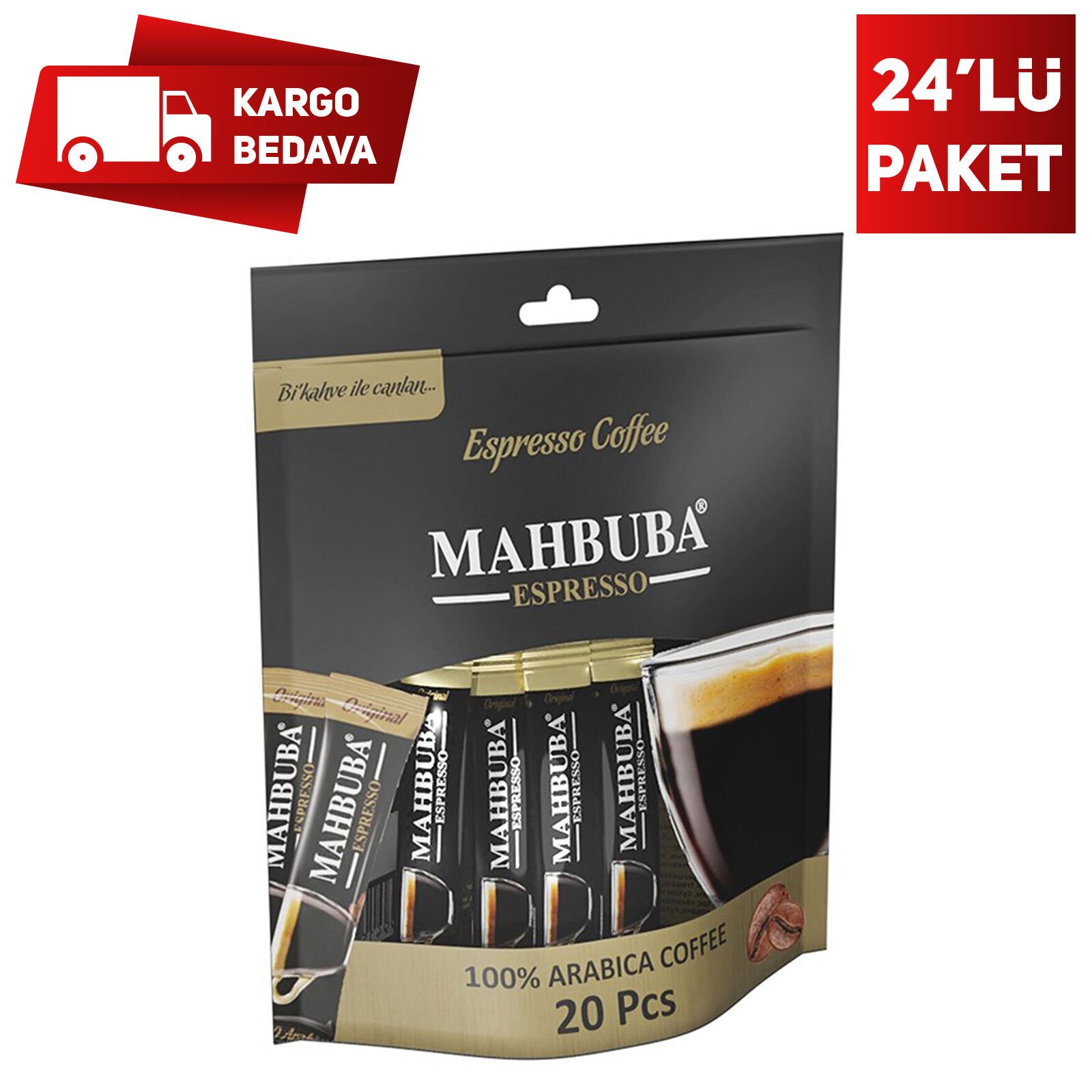 Mahbuba Hazır Öğütülmüş Espresso Kahve 24'lü Paket