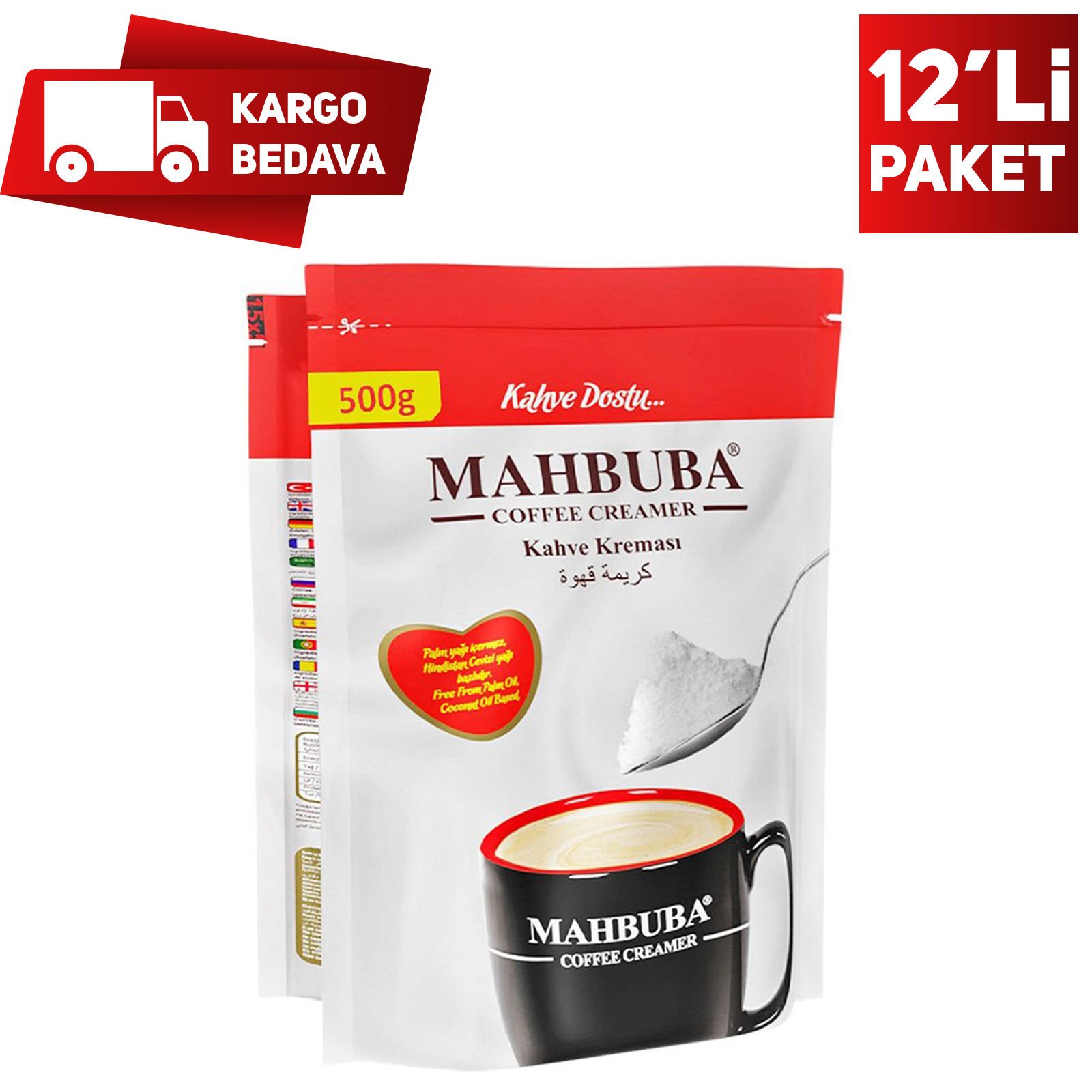 Mahbuba Kahve Kreması Süt Tozu Kahve Dostu 500Grx12 Adet