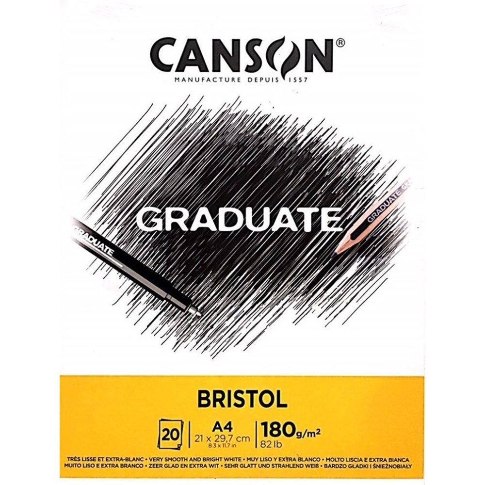 Canson Çizim Bloğu Graduate Cangrad Bristol 20 Syf A4 180 GR