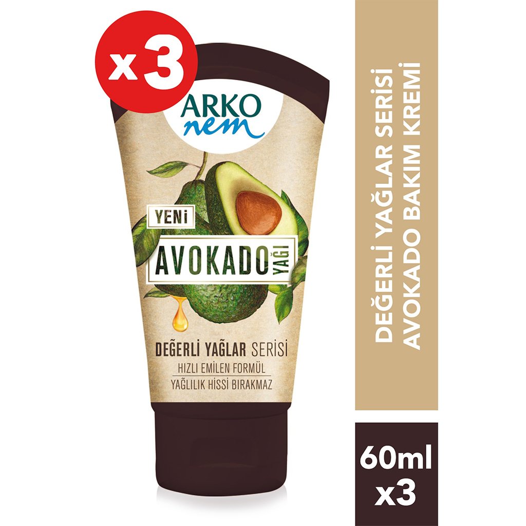 Arko Nem 3'Lü Değerli Yağlar Avokado Yağı 3x60 ml