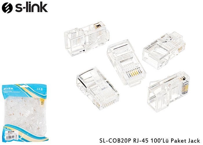 S-link SL-COB20P RJ-45 100 Lü Paket Jack UTP (Yeni Nesil)