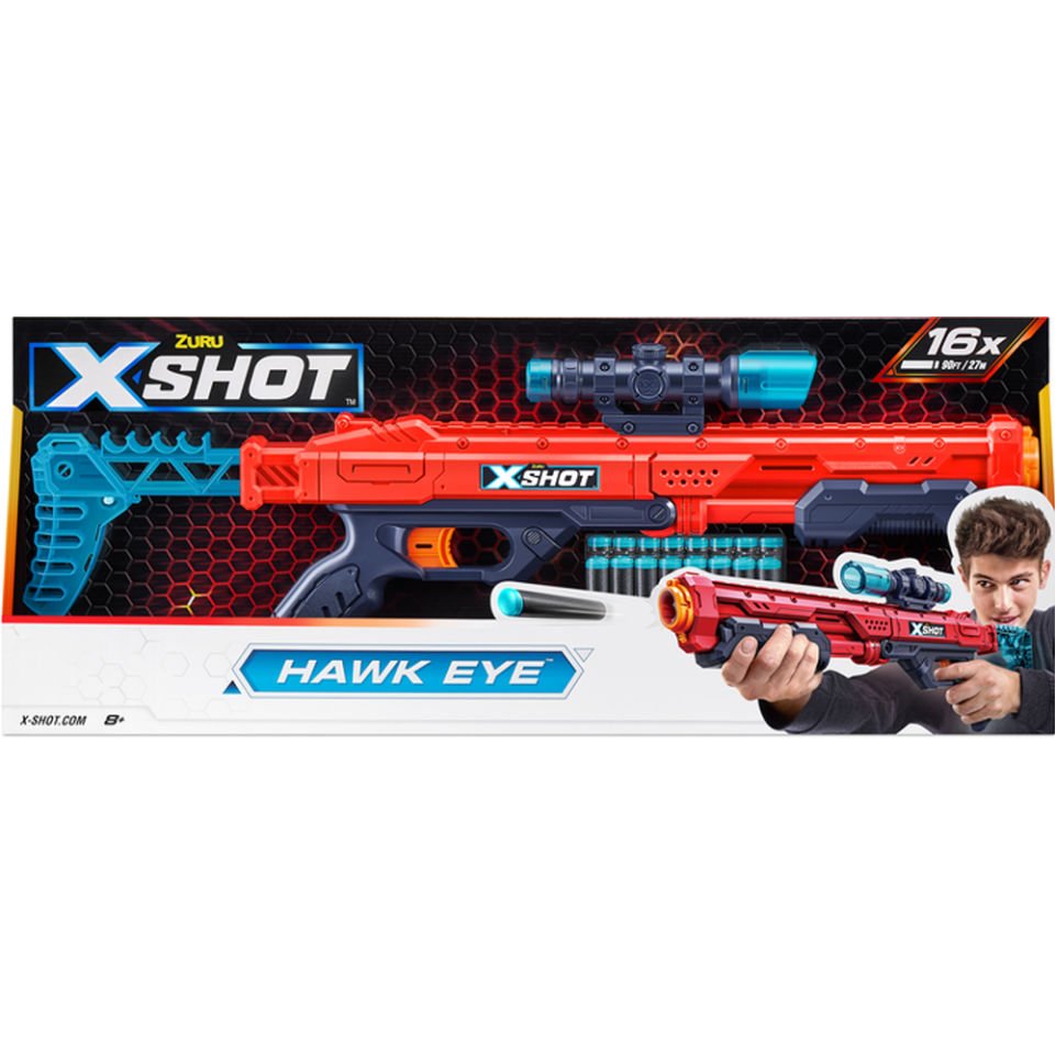 Sunman Oyuncak Sünger Atan Silah Zur-X-Shot Excel-Hawk Eye 16 Mermili