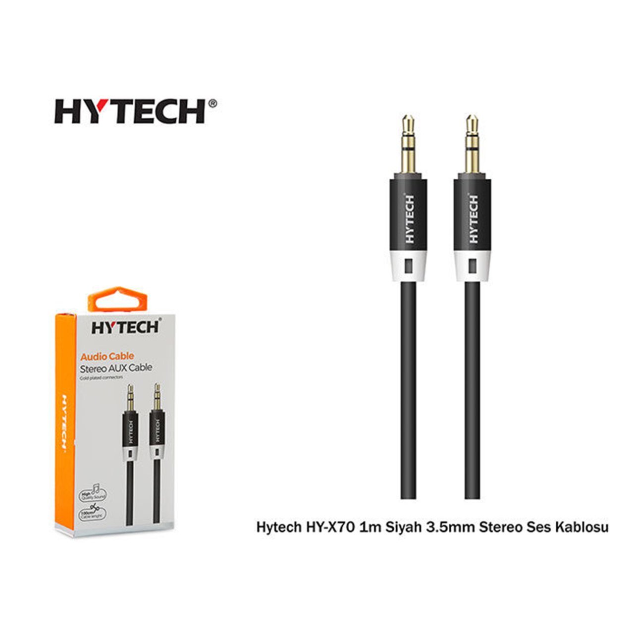 HytechHY-70 1M Siyah 3.5 mm Stereo Ses Kablosu