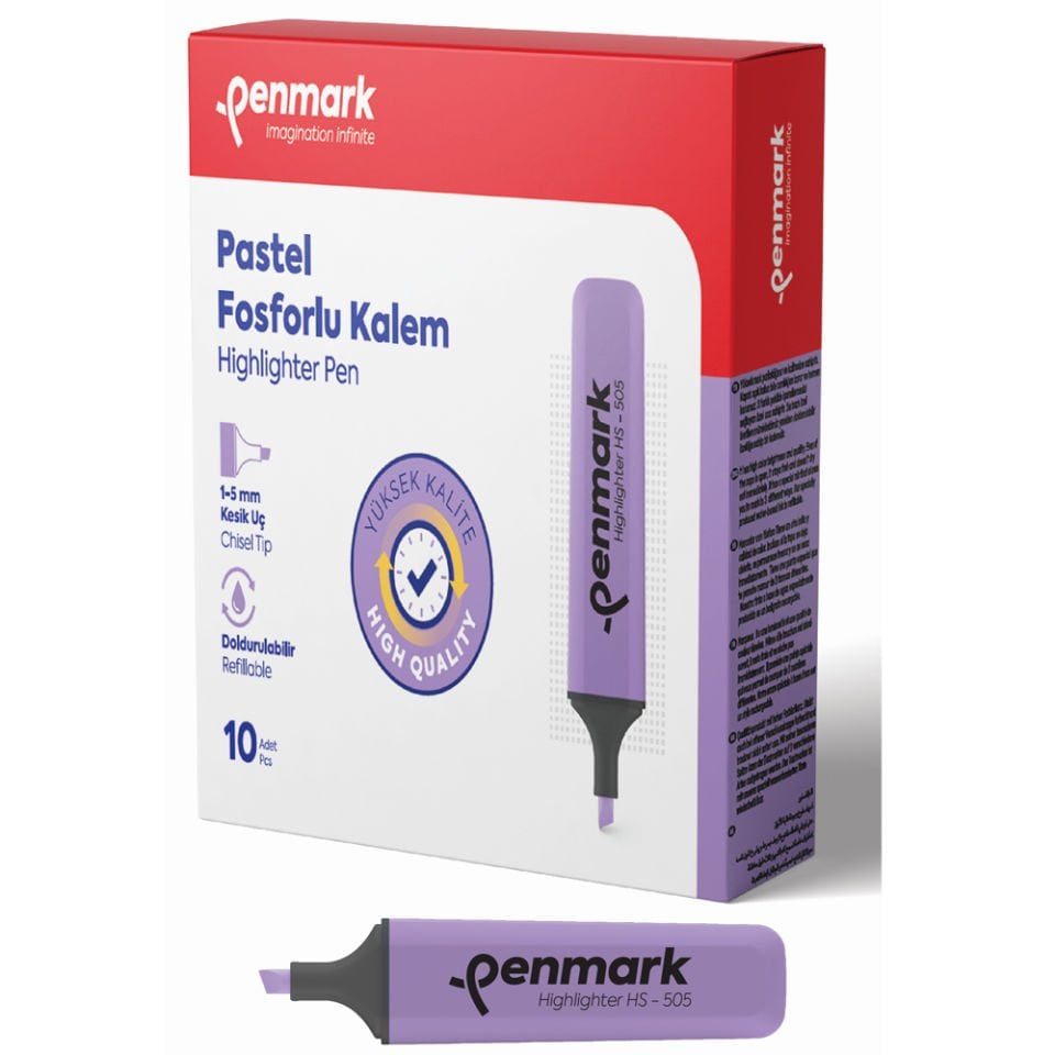 Penmark Fosforlu Kalem Pastel Lavanta HS-505 07