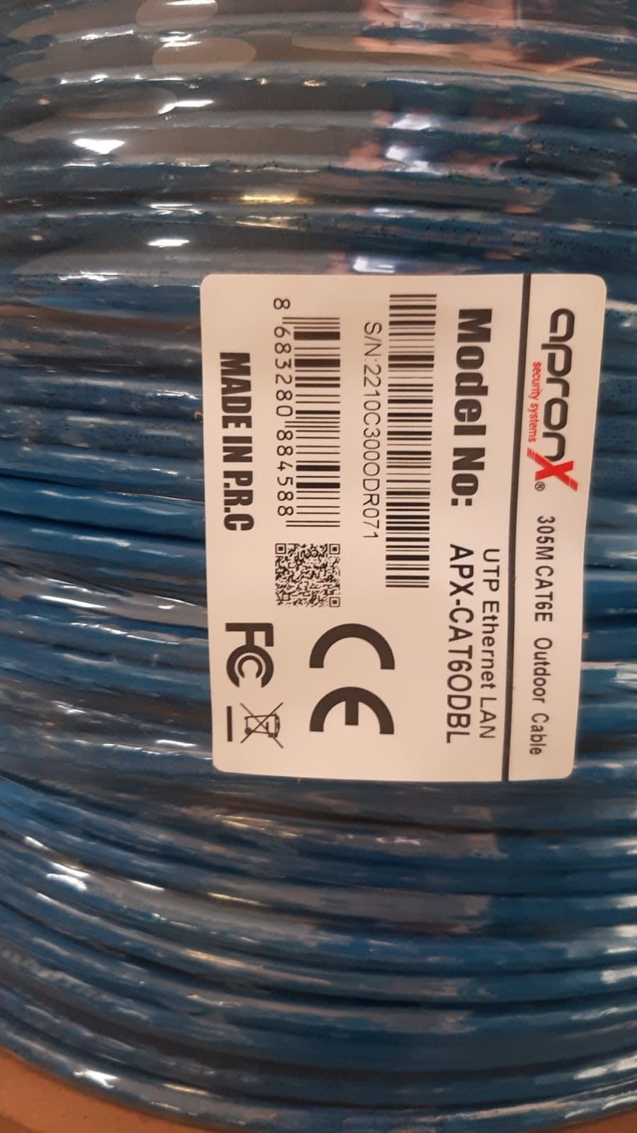 Apronx Cat6 23AWG 305Mt Outdoor 0,57mm Mavi Utp Kablo