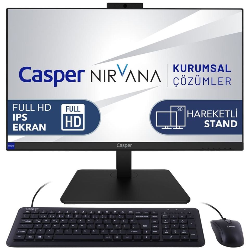 Casper Nirvana One A70.1235-BE00X-V i5 1235U 16GB 500GB M2 SSD Dos 23.8'' FHD Pivot Wifi AIO