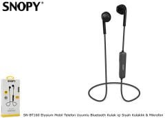 Snopy SN-BT160 Elysium Mobil Telefon Uyumlu Bluetooth Kulak içi Siyah Kulaklık & Mikrofon