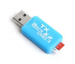TX ACUCR204BLUSB 2.0 MicroSD Kart Okuyucu - Mavi