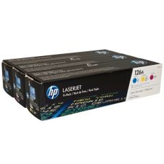 HP 126A Mavi-Kırmızı-Sarı 3lü Takım Toner CF341AM CE311A-CE312A-CE313A