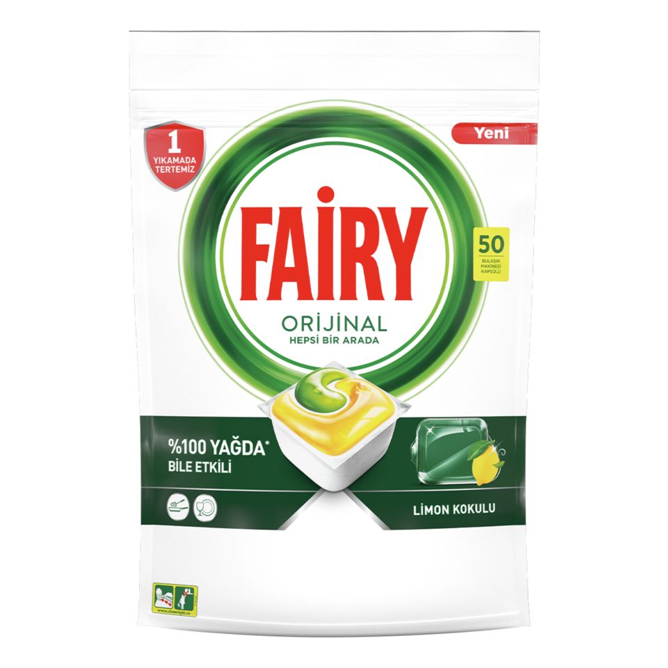 Fairy Hepsi 1 Arada Limon Kokulu 50 Kapsül Yıkama