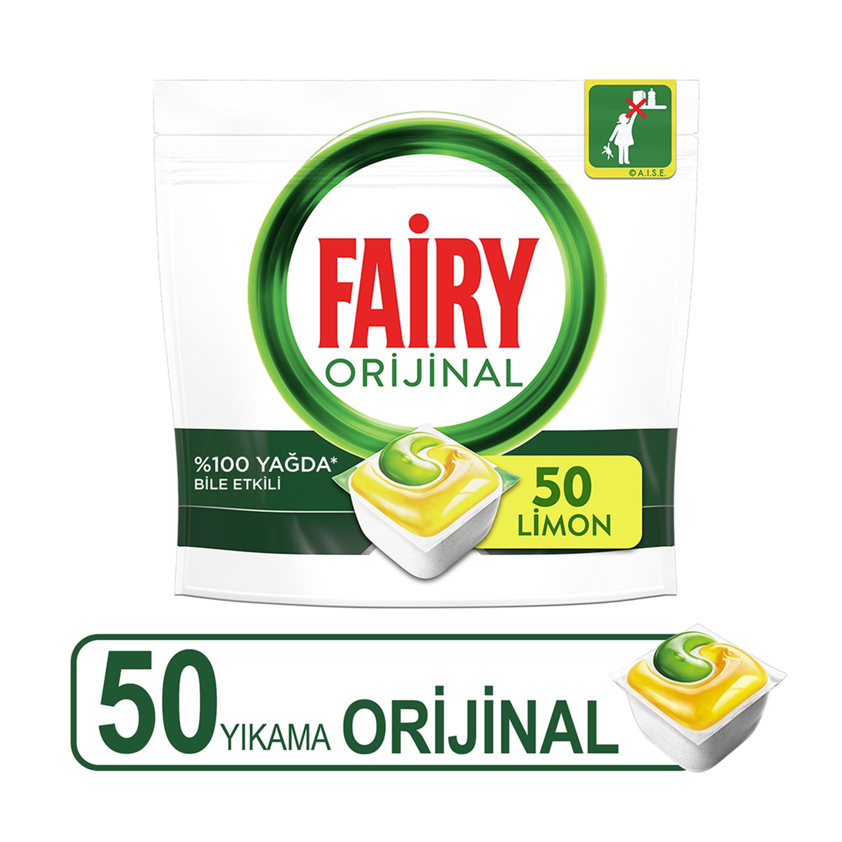 Fairy Hepsi 1 Arada Limon Kokulu 50 Kapsül Yıkama