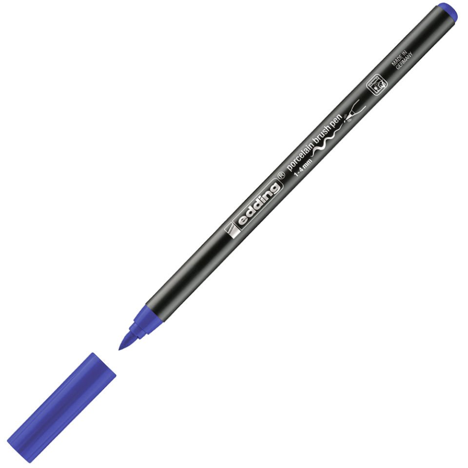 Edding Porselen Kalemi Fırça Uçlu 1-4 MM Mavi 4200