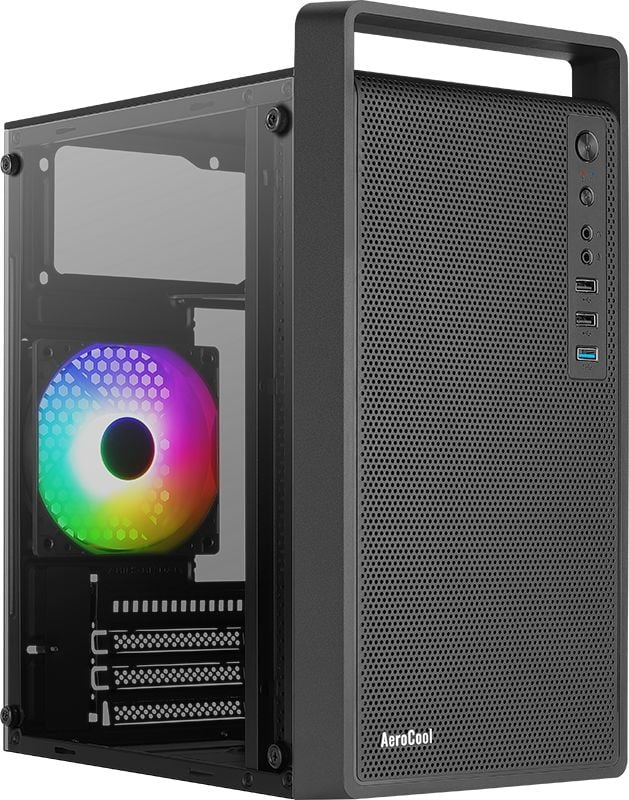 Aerocool AE-CS109G500 CS-109 500W 1x120mm FRGB USB 3.0 Micro ATX-Mini ITX Siyah Kasa