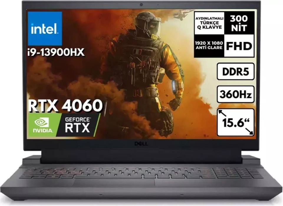 Dell G15 5530 i9-13900HX 32GB 2 TB SSD RTX 4060 G155530017U 15.6'' 360Hz FHD Ubuntu Gaming Notebook