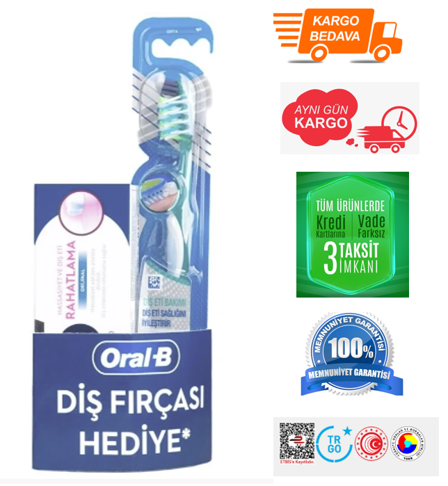 Oral-B Professional Hassasiyet ve Diş Eti Rahatlama Diş Macunu 50 ml + Diş Eti Bakımı Diş Fırçası (Orta)