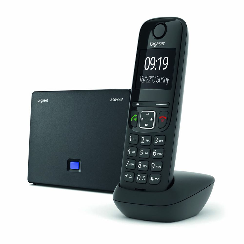 Gigaset AS690 IP Siyah Telsiz Dect Telefon 2'' Ekran 150 Rehber