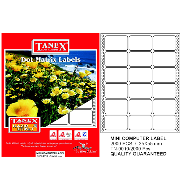 Tanex Sürekli Form Etiket 2000 Lİ 35x55