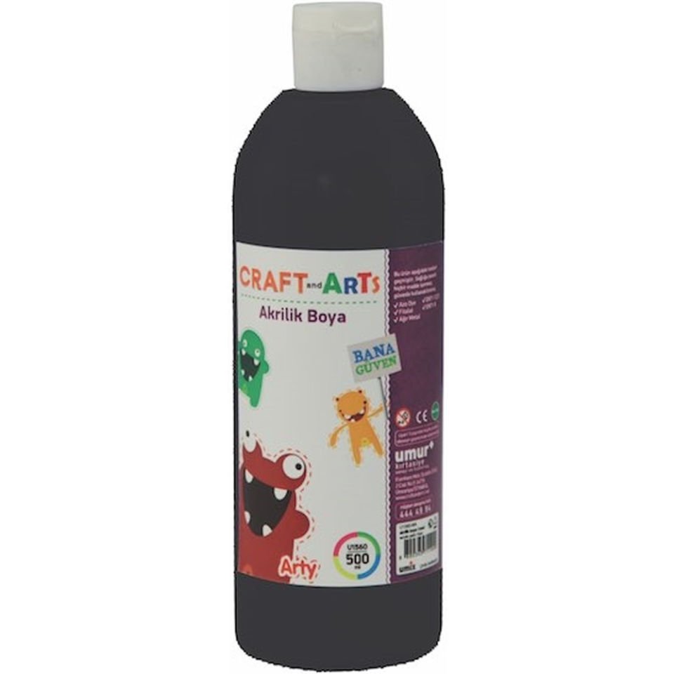 Craft And Arts Akrilik Boya 500 ML Siyah