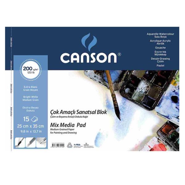 Canson Fınface 1557 Resim Blokları Çok Amaçlı 200 GR 25x35 15 YP