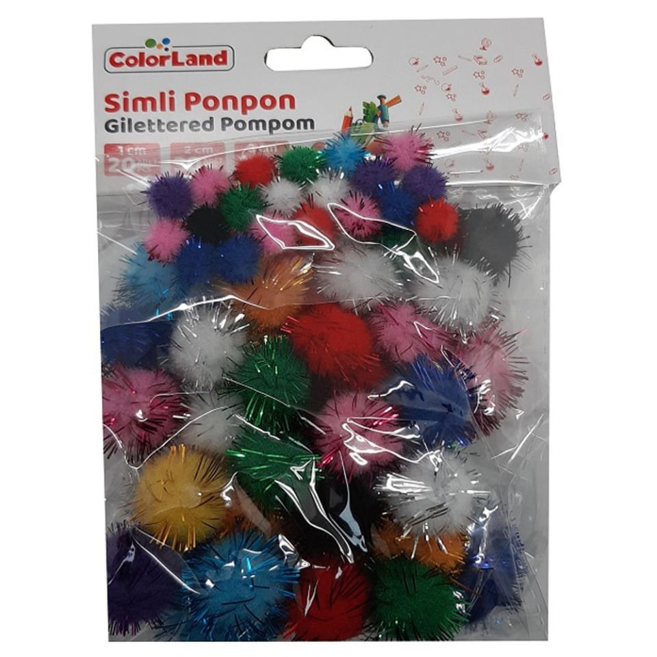 Colorland Pon Pon Simli Karışık 60 Lı COLOR-PON02