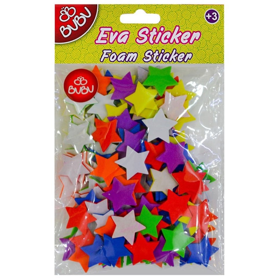 Bu-Bu Sticker Eva Yıldız Orta 12 Li BUBU-STS039