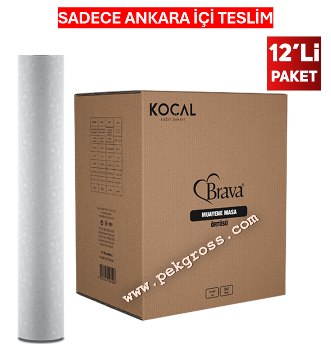 Brava Lamineli Muayene Masa Örtüsü 50x50 cm - 50 metre 12'li Paket