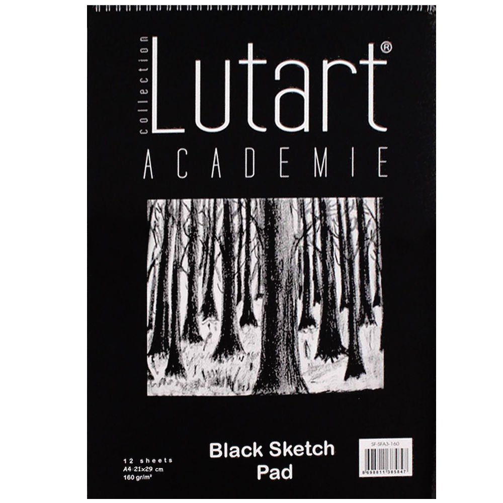 Lutart Çizim Bloğu 12 YP A4 160 GR Siyah SF-SFA4-160