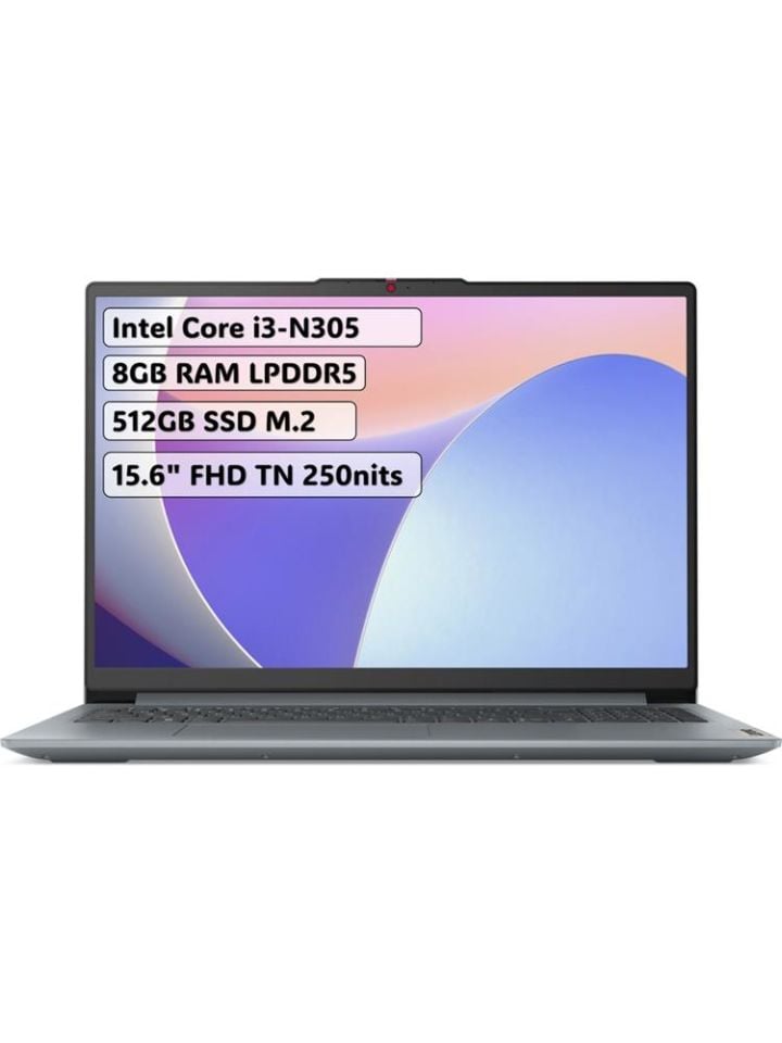Lenovo IdeaPad Slim 3 82XB00B4TX i3-N305 8 GB 512 GB SSD UHD Graphics 15.6'' Full HD FreeDOS Notebook