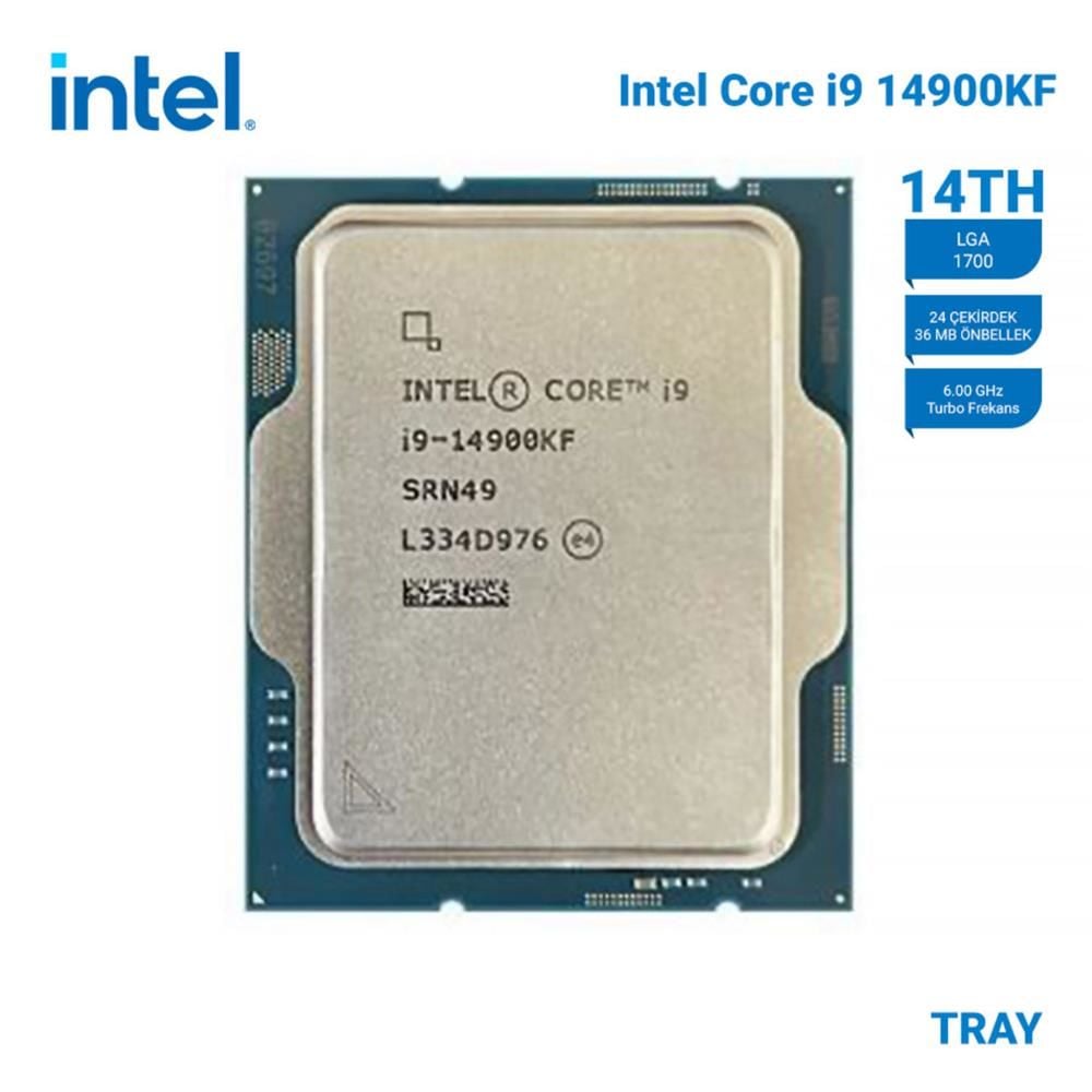 Intel Core i9 14900KF TRAY 3.2GHz 36MB Önbellek 24 Çekirdek 1700 10nm Kutusuz İşlemci