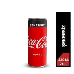 Coca-Cola Şekersiz Sleek Kutu 330 Ml  (24'lü) Koli