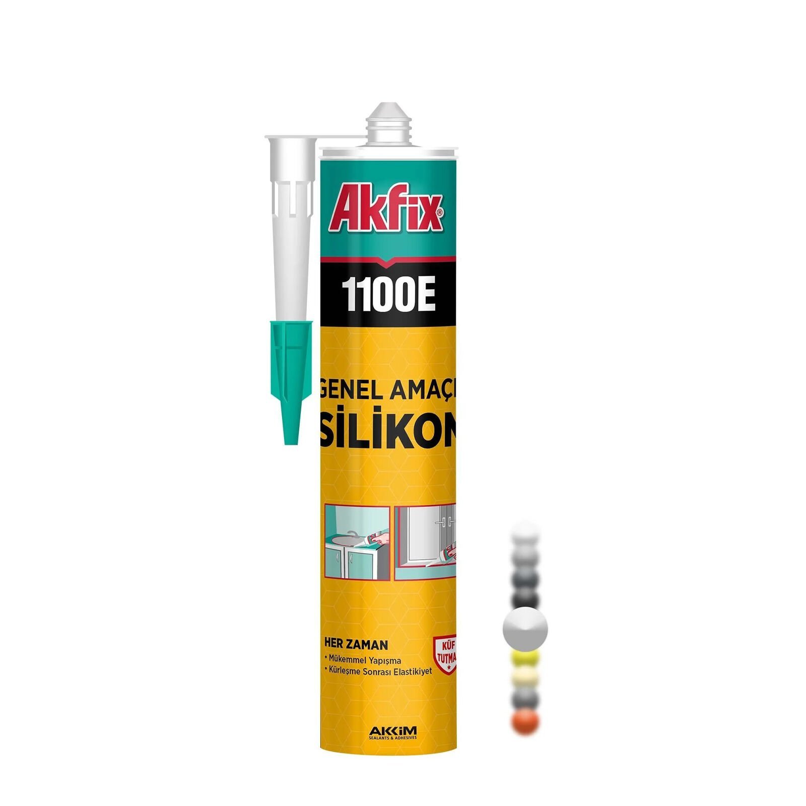 Akfix 1100E Genel Amaçlı Silikon 280Gr Beyaz