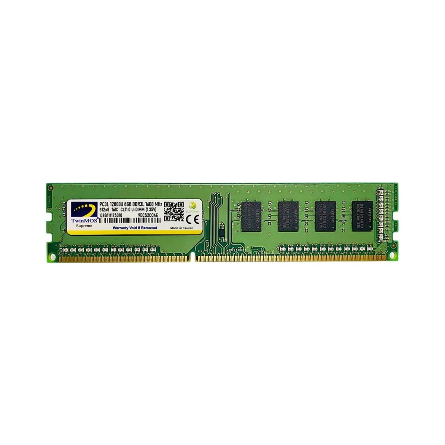 TwinMOS DDR3 8GB 1600MHz 1.35V Low Voltage Desktop Pc Ram (MDD3L8GB1600D)